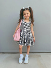 Young Girl Knit Plaid Square Collar Casual Dress